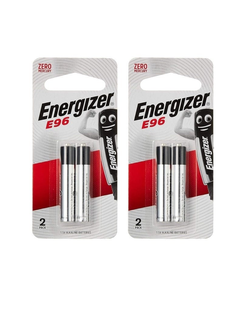 Pack of 4 E96 AAAA Size Alkaline Batteries